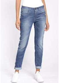 Gang Damen Relax-fit-Jeans "94AMELIE", blau, modisch, Gr. 32, Denim/Jeans, Obermaterial: 65% Baumwolle, 22% Polyester, 11% Viskose, 2% Elasthan,