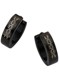 Firetti Herren Paar Creolen "Schmuck Geschenk schwarz, Ø ca. 13 mm", Edelstahl, silber, Edelstahl, Ohrringe