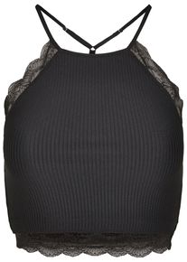 Urban Classics Damen Sport-BH "Urban Classics Damen Ladies Laces String Top", Gr. XS, schwarz, 86% Polyamid, 14% Elasthan, BHs