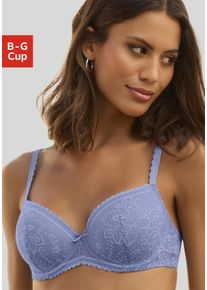 Lascana Damen Schalen-BH "Luciana", Gr. 85, lila, Spitze, Obermaterial: 89% Polyamid, 11% Elasthan, feminin, BHs, aus zarter Spitze, Dessous