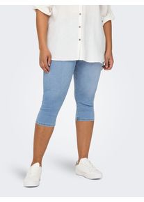 Only CARMAKOMA Damen Shorts "CARAUGUSTA HW SK KNICKERS DNM BJ13333", blau, casual, Gr. 52, Web, Denim/Jeans, Obermaterial: 69% Baumwolle, 29%