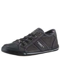 Mustang Shoes Damen Sneaker, Gr. 41, schwarz, Textil, Lederimitat, sportlich, Schuhe, Freizeitschuh, Halbschuh, Schnürschuh mit Mustang Markenlabel