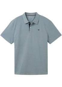 Tom Tailor Herren Poloshirt, grau, casual, Gr. XL, Single Jersey, Obermaterial: 100% Baumwolle, Shirts, mit Knopfleiste und Logo