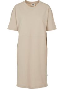 Urban Classics Damen Shirtkleid "Urban Classics Damen Ladies Organic Oversized Slit Tee Dress", beige, klassisch, Gr. 5XL, unifarben, 100% Baumwolle,