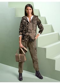 Heine Damen Strickjacke, bunt, Gr. 42, bedruckt, gemustert, geblümt, animal-print, 100% Baumwolle, Strickjacken