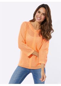 Classic Basics Damen Ajourpullover "Ajour-Pullover", rot, Gr. 40, unifarben, 100% Polyacryl, Pullover