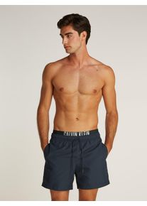 Herren Badeshorts "MEDIUM DOUBLE WB", blau, casual, Gr. XXL, Calvin Klein Swimwear, unifarben, Polyester, Badehosen, mit Logo