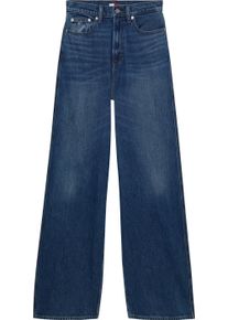 Tommy Jeans Damen Weite Jeans "Claire High Rise", blau, casual, Gr. 32, unifarben, Denim/Jeans, Obermaterial: 99% Baumwolle, 1% Elasthan, Jeans, mit