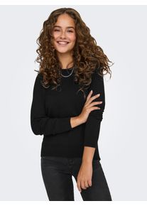 Only Damen Strickpullover "ONLVENICE LIFE LS ONECK PULLOVER KNT NCA", schwarz, modisch, Gr. XS, unifarben, Strick, Obermaterial: 82% Viskose, 16%