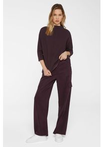 Damen 3/4-Arm-Shirt, lila, casual, Gr. XL, SENSES.THE LABEL, Strukturmuster, Material: 63% Baumwolle, 32% Polyester, 5% Elasthan, Shirts, mit