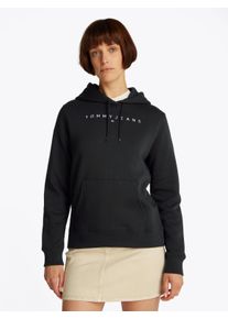 Damen Kapuzensweatshirt "TJW REG TONAL LINEAR HOODIE EXT", schwarz, casual, Gr. 6XL, Tommy Jeans CURVE, unifarben, bestickt, Sweatware, Obermaterial: