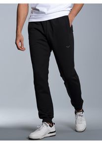 TRIGEMA Herren Sweathose "TRIGEMA Sweathose", schwarz, sportlich, Gr. M, 70% Baumwolle, 30% Polyester, Hosen
