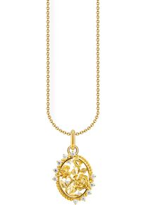 Thomas Sabo Damen Kette mit Anhänger "Kette mit Anhänger Roses Romance, KE2301-414-14-L45V", 45, Silber 925 (Sterlingsilber), B: 8,5mm, gold, Silber