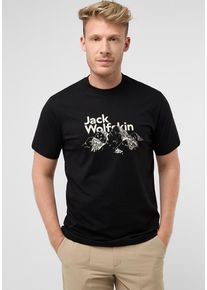 Jack Wolfskin Herren T-Shirt "BERGBLICK T M", schwarz, Gr. XXXL, Obermaterial: 100% Cotton organic; Kontrast: 100% Cotton organic, Shirts