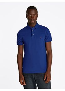 Tommy Hilfiger Herren Poloshirt "1985 SLIM POLO", blau, Basic, Gr. XXL, Piquu00e9, Obermaterial: 96% Baumwolle, 4% Elasthan, Shirts, hochwertige