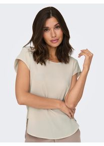 Only Damen Kurzarmbluse "ONLVIC S/S SOLID TOP NOOS PTM", gelb, modisch, Gr. 36, unifarben, Web, Obermaterial: 97% Polyester, 3% Elasthan, Blusen