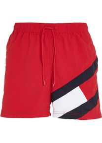 Herren Badeshorts "SF MEDIUM DRAWSTRING", rot, casual, Gr. L, Tommy Hilfiger Swimwear, unifarben, Microfaser, Polyamid, Badehosen, mit Tommy Hilfiger