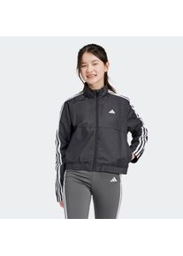 Kinder Trainingsjacke "JG TR-ES 3S JK", schwarz-weiß, sportlich, Gr. 152, adidas Sportswear, gestreift, Obermaterial: 100% Polyester, Jacken