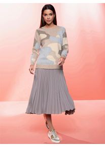 Heine Damen Rundhalspullover "Pullover", braun, Gr. 36, gemustert, mehrfarbig, 55% Polyacryl, 20% Polyester, 15% Polyamid, 5% Wolle, 5% metallisierte