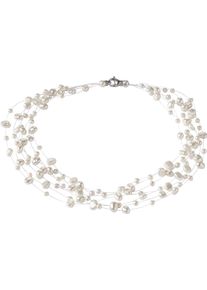 ADRIANA Damen Perlenkette "Schmuck Geschenk Silber 925 Halskette Viareggio, V5, V6", Silber 925 (Sterlingsilber)-Nylon-Perlen, L: 45cm B: 1mm, bunt,