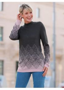 Classic Basics Damen Stehkragenpullover "Stehkragen-Pullover", lila, Gr. 42, gemustert, mehrfarbig, 100% Polyacryl, Pullover
