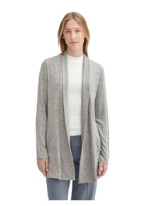 Tom Tailor Damen Shirtjacke, grau, casual, Gr. XS, meliert, Obermaterial: 80% Viskose, 17% Polyester, 3% Elasthan, Shirts, mit Schalkragen