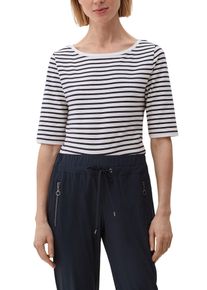 Damen T-Shirt, weiß, casual, Gr. 44, s.Oliver BLACK LABEL, gestreift, Obermaterial: 95% Baumwolle, 5% Elasthan, Shirts, mit gestreifter Optik