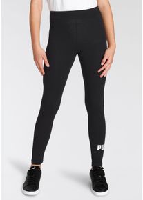 Puma Kinder Leggings "ESS LOGO LEGGINGS G", schwarz, sportlich, Gr. 140, unifarben, Jersey, Obermaterial: 95% Baumwolle, 5% Elasthan, Hosen