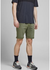 Jack & Jones JACK & JONES Herren Jeansshorts "JPSTRICK JJICON SHORTS AMA SN", grün, modisch, Gr. S, unifarben, Denim/Jeans, Obermaterial: 97% Baumwolle, 3%