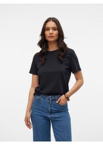 Véro Moda VERO MODA Damen Kurzarmshirt "VMPAULINA SS T-SHIRT GA JRS NOOS", schwarz, modisch, Gr. XL, unifarben, Jersey, Obermaterial: 100% Baumwolle, Shirts