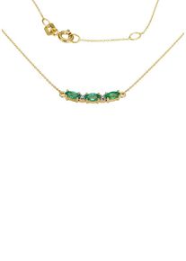 Firetti Damen Kette mit Anhänger "Schmuck Geschenk Gold 585 Halsschmuck Halskette Goldkette Navette", 0,02 ct, Gelbgold 585-Diamanten, L: 42cm B: