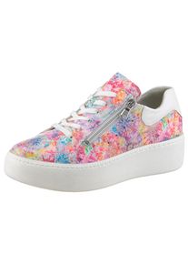 Waldläufer WALDLÄUFER Damen Plateausneaker "H-NICKY", Gr. 6, weiß, Nubukleder, Nappaleder, kontrastfarbene Details, sportlich, Schuhe, Freizeitschuh, Halbschuh,