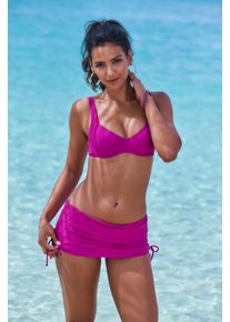 Lascana Damen Bade-Rock, pink, Gr. 36, unifarben, Polyamid, Badehosen, mit seitlicher Raffung
