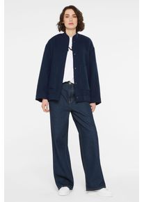 Damen Bomberjacke, blau, casual, Gr. L, SENSES.THE LABEL, unifarben, Material: 63% Polyester, 26% Polyacryl, 11% Wolle, Futter: 100% Polyester,
