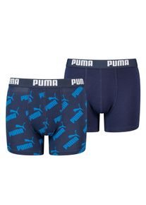 Puma Kinder Boxer, Gr. 158, blau, Jersey, Obermaterial: 95% Baumwolle, 5% Elasthan, unifarben, bedruckt, Unterhosen, mit breitem Logobund