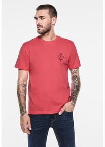 Street One MEN Herren T-Shirt, rot, casual, Gr. XL, bedruckt, Web, 100% Baumwolle, Shirts, Jersey
