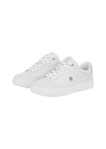 Tommy Hilfiger Damen Plateausneaker "ESSENTIAL CHIC COURT SNEAKER", Gr. 35, blau, Leder, Lederimitat, sportlich, Schuhe, Freizeitschuh, Schnürschuh,