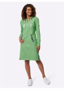 Casual Looks Damen Sweatkleid "Sweatkleid", grün, Gr. 40, unifarben, 100% Baumwolle, Kleider