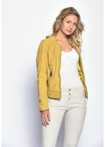 Maze Damen Lederjacke "Mabel", gelb, Gr. S, Obermaterial: 100% Leder, Lammnappa / Futter: 100% Polyester / Ärmelfutter: 100% Polyester, Jacken