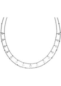 PURELEI Damen Kette mit Anhänger "Schmuck Geschenk Plain Lyering Kette, 22461", Edelstahl, L: 50cm, silber, Edelstahl, Halsketten
