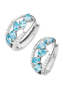 Lady Damen Paar Creolen, Zirkonia ct, silber, Ohrringe