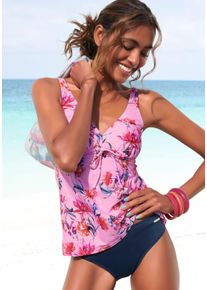 Sunseeker Damen Bügel-Tankini-Top "Modern", rosa, Gr. 38, bedruckt, floral, Polyamid, Bikini-Oberteile, mit Blumendruck