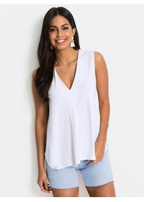 Inspirationen Damen Shirttop, weiß, Gr. 38, unifarben, 95% Polyester, 5% Elasthan, Tops