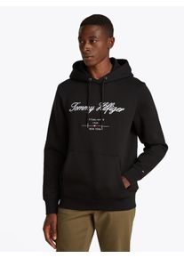 Tommy Hilfiger Herren Hoodie "SCRIPT LOGO HOODY", schwarz, casual, Gr. S, Sweatware, Obermaterial: 63% Baumwolle, 37% Polyester, Sweatshirts, mit