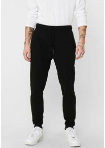 Only & Sons ONLY & SONS Herren Sweathose "ONSCERES LIFE SWEAT PANTS", schwarz, casual, Gr. M, unifarben, Obermaterial: 65% Baumwolle, 35% Polyester, Hosen
