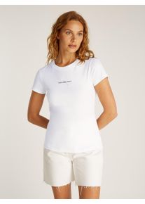 Damen T-Shirt "GRADIENT MONOLOGO SLIM TEE", weiß, Basic, Gr. XL, Calvin Klein Jeans, unifarben, Jersey, Obermaterial: 100% Baumwolle, Shirts, mit