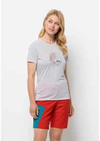 Jack Wolfskin Damen T-Shirt "CROSSTRAIL GRAPHIC T W", grau, Gr. XXL, 100% POLYESTER, Shirts
