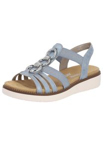 Remonte Damen Sandale, Gr. 39, blau, Lederimitat, casual, Schuhe, Sommerschuh, Sandalette, Keilabsatz, mit praktischen Gummizügen