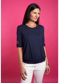 Seidel Moden Damen Rundhalsshirtnavy,69, casual, Gr. 46, Jersey, Obermaterial: 95% Viskose, 5% Elasthan, Shirts, mit Cut-Out Details, MADE IN GERMANY