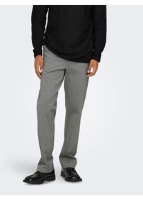 Only & Sons ONLY & SONS Herren Stoffhose "ONSMARK REGULAR 0209 PANT", grau, modisch, Gr. 29, meliert, Web, Obermaterial: 64% Viskose, 31% Polyester, 5% Elasthan,